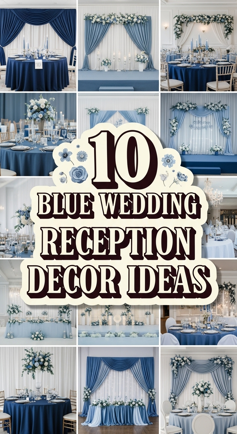 10 Blue Wedding Reception Decoration Ideas