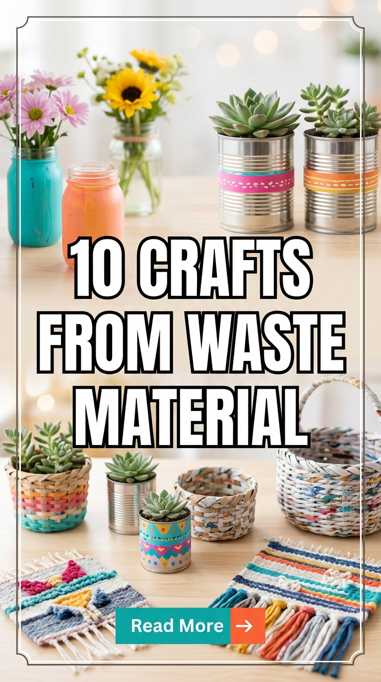 10 Crafts From Waste Material