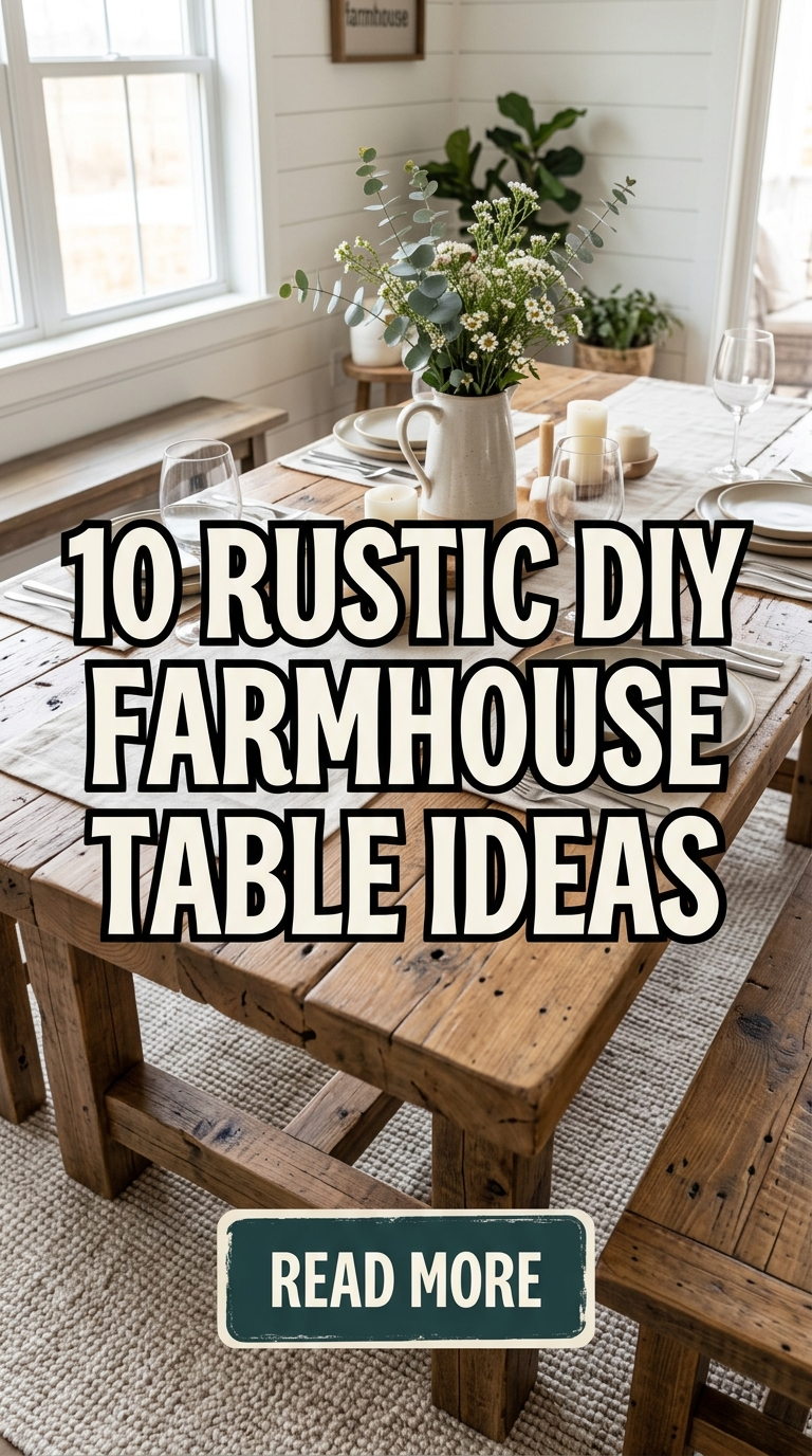 10 Rustic DIY Farmhouse Table Ideas