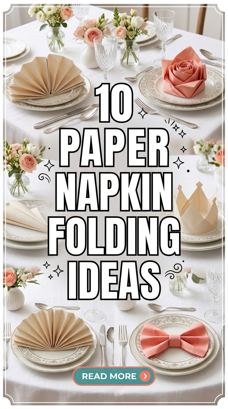 10 Paper Napkin Folding Ideas